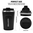 thumbnail image 4 of 510ml Insulated Coffee Tumblers with Flip Lid Stainless Steel Double Wall Vacuum Thermos with Straw Lid Leak Proof, Keeps Cold and Hot for Coffee Tea Walmart Big Sales!, 4 of 7
