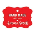 thumbnail image 1 of 100 PCS Hand Made with Love Custom Made Hang Tags Personalized Wedding Favor Gift Paper Tags, 1 of 5