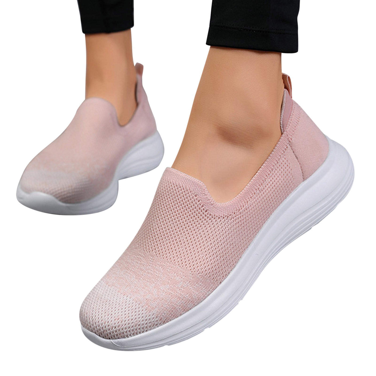 Pastor fluctuar mano eczipvz Women'S Fashion Sneakers Womens Running Shoes Athletic Slip On  Walking Comfort Sneakers Breathable Casual Loafers - Walmart.com