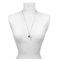 thumbnail image 3 of Delight Jewelry Silvertone Medium Translucent Navy Paw Everlasting Love Engraved Cross Zoey Necklace, 28", 3 of 4