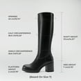 thumbnail image 3 of DREAM PAIRS Womens Knee-High Block Heel Boots with Round Toe and Smooth PU Upper, 3 of 5