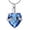 Blue-Silver, variant on Crystal Heart Shape Cremation Jewelry Memorial Urn Necklace for Ashes, Stainless Steel Ash Holder Pendant Keepsake with Gift Box Charms Accessories for Women
