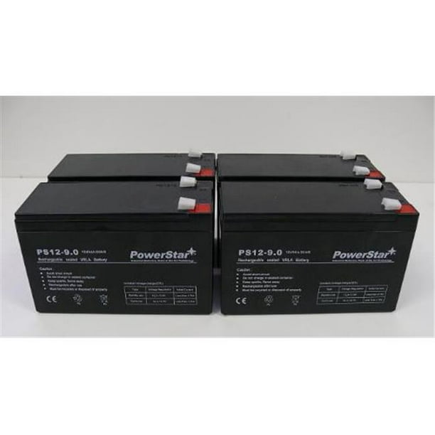 PowerStar PS12-9-4Pack-109 Batterie 12V 9Ah Sla pour Rbc115 Rbc 116 Rbc132