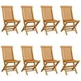 thumbnail image 2 of vidaXL Garden Chairs with Green Cushions 8 pcs Solid Teak Wood, 2 of 12