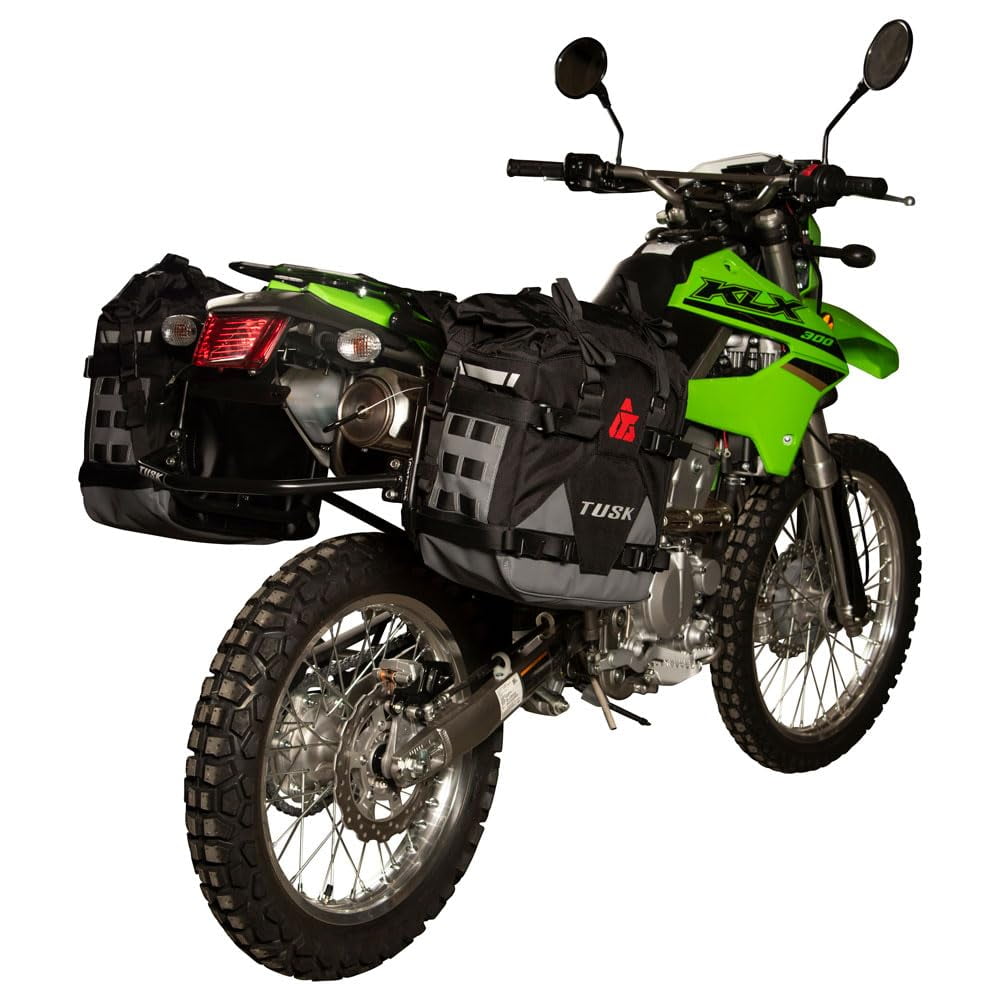 Tusk Pannier Racks with Tusk Pilot Pannier Bags with Top Rack For