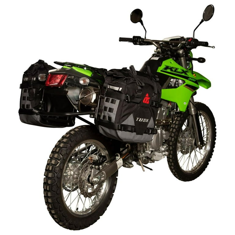 Tusk Pannier Racks with Tusk Pilot Pannier Bags with Top Rack For