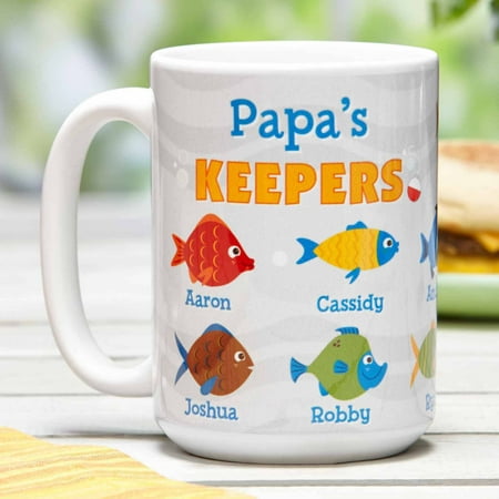 Personalized Keeper Fish White 15 oz Coffee Mug