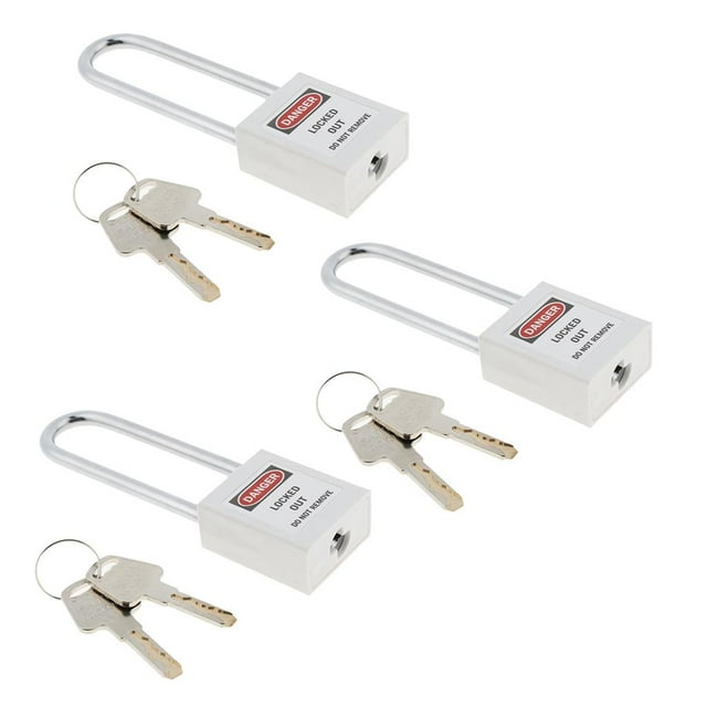 3x de Bloqueo de Seguridad de Seguridad con Llave , PA, Acero Inoxidable