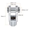 thumbnail image 2 of Uxcell Air Cylinder Rod Clevis End M16x1.5 Female Thread Y Connector, Silver, 2 of 5