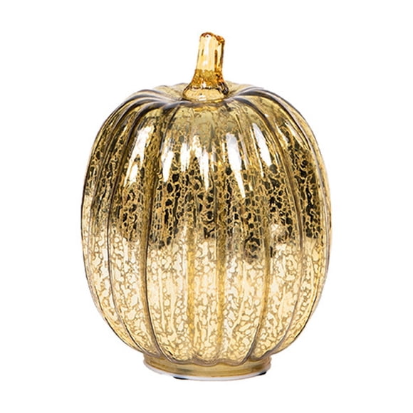 Bewildely Lámpara LED de calabaza de cristal a pilas para Halloween, ideal para decorar mesas festivas en casa. Iluminación navideña tipo+2