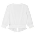 thumbnail image 6 of Kaerm Women's 3/4 Sleeve Open Front Chiffon Shrugs Lightweight Sheer Cropped Cardigan White 4XL, 6 of 7