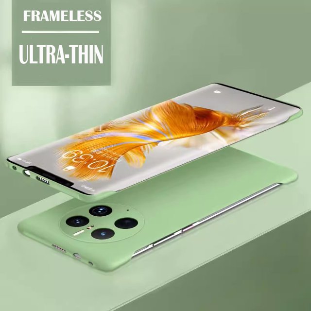 Solid Candy Color Frameless Hard PC Back Cover Case For Huawei Mate 60 50 40 30 Pro ShockProof Ultra Thin Cases Light Green Mate 60