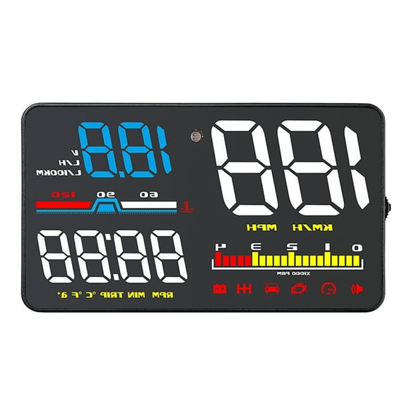 ROZYARD Windshield Projector Meter with Overspeed Alarm ABS Car Speedometer Tachometer