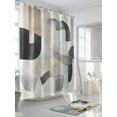 thumbnail image 3 of Fsddascl Abstract Gray Brown Shower Curtain Set - 48" x 72" Washable Bathtub Curtain with 12 Hooks, Simple Geometric Art Waterproof Fabric Stall Shower Curtains for Bathroom/Bathtub Décor, 3 of 6