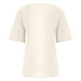 thumbnail image 5 of Mittory Oversized Crew Neck Linen Tops for Women Short Sleeve Cotton Blend Tee Shirts, 5 of 5