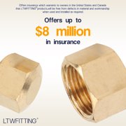 LTWFITTING 1/2 Brass Compression Cap Stop Valve Cap,Brass Compression Fitting(Pack of 10)