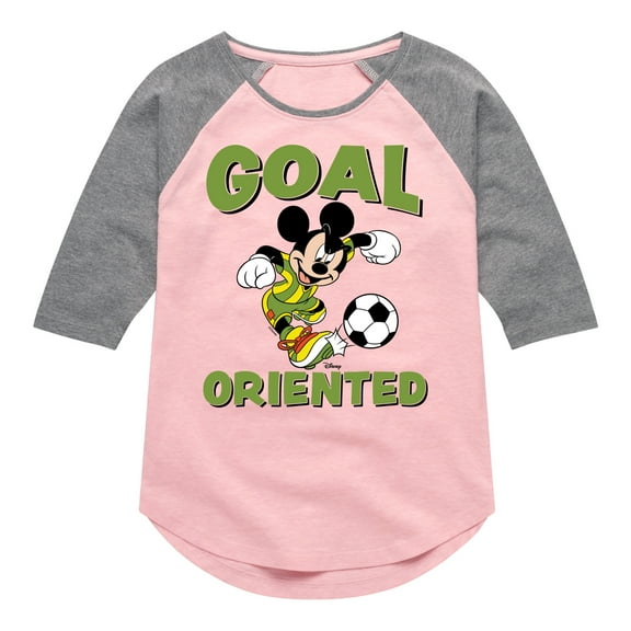 Disney - Soccer Goal - Toddler & Youth Girls Raglan Graphic T-Shirt