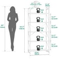 thumbnail image 3 of Dextrus 5-Tier Bookcase Storage Shelves, 65 in Ladder Bookshelf, Industrial Furniture for Bedroom Living Room Office,White, 3 of 11