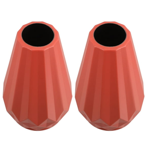TAILTOSS 2pcs Decorative Unbreakable Flower Vase Orange Plastic for Orchid Vase Living Room