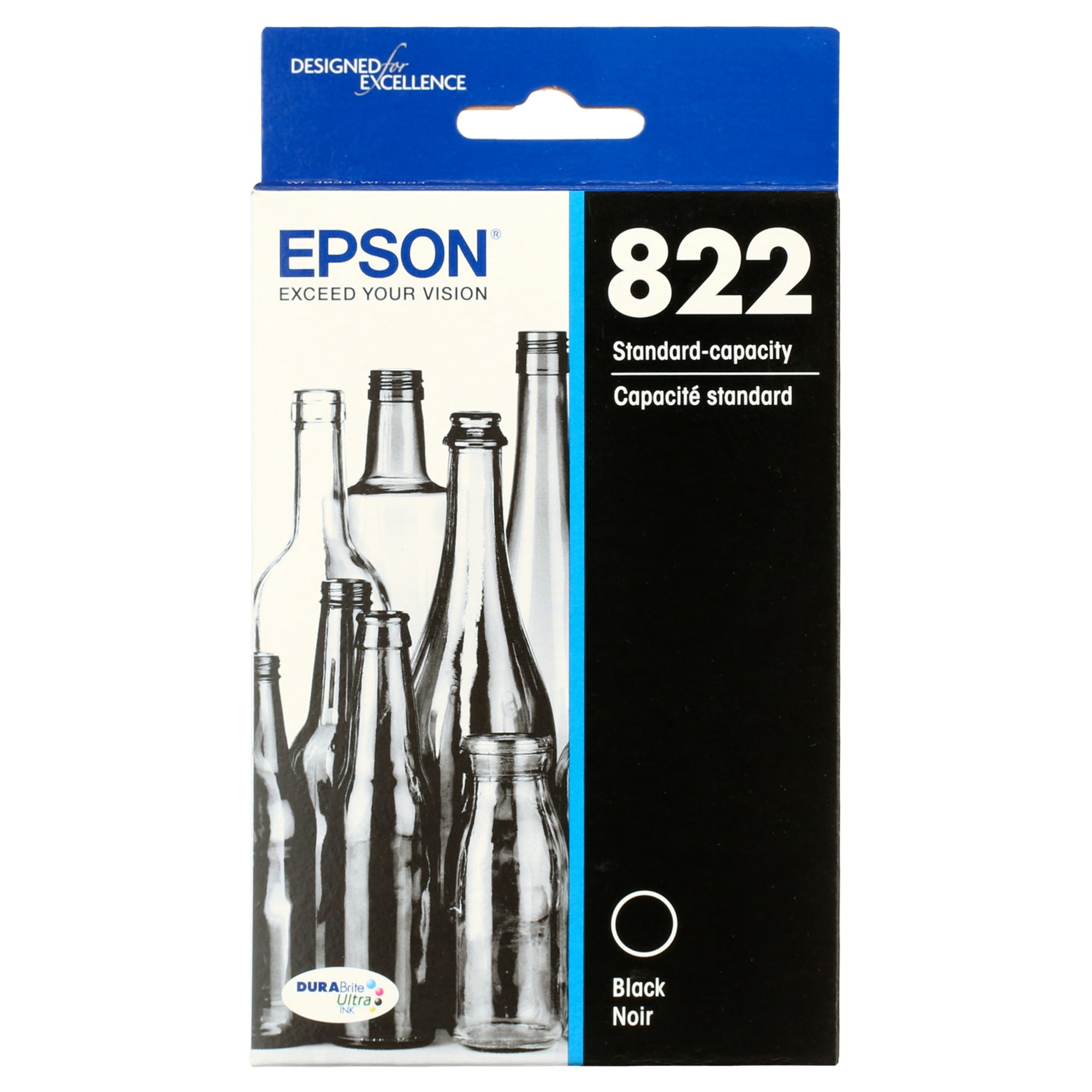EPSON 822 DURABrite Ultra Ink Standard Capacity Black Cartridge (T822120-S) Works with WorkForce Pro WF-3820, WF-3823, WF-4820, WF-4830, WF-4833, WF-4834