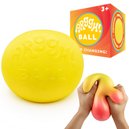 Power Your Fun Arggh Yellow Color-Changing 5" Jumbo Anti Stress Sensory Ball Squishy Toy