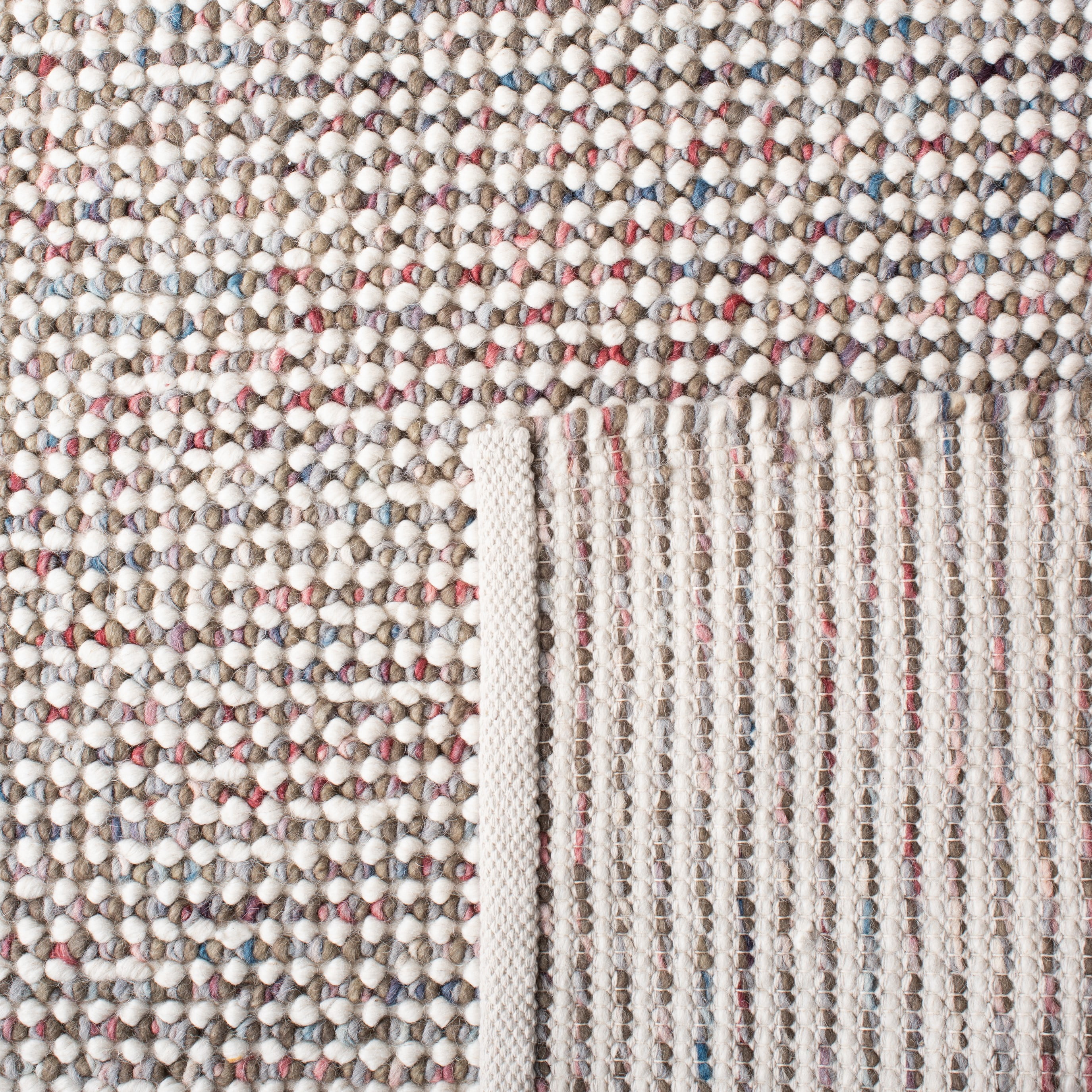 SAFAVIEH Vermont Windsor Solid Area Rug, Ivory/Grey, 6' x 6' Square