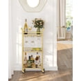 thumbnail image 3 of Carrito de bar VASAGLE Home Serving con estante de 3 niveles de acero dorado pálido, 3 of 9