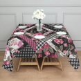 thumbnail image 3 of Pioneer Flower Floral Print Pattern Square Tablecloth,Waterproof Square Table Cover,Wipeable Spillproof Washable Table Cover for Home Kitchen Party Decor 60"x60"(152x152cm), 3 of 6