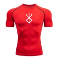 thumbnail image 3 of Camiseta de verano para correr para hombre, camiseta de compresión de manga corta, camiseta deportiva para gimnasio, ropa deportiva transpirable de secado rápido blanca y negra para MMA, 3 of 5