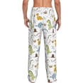 thumbnail image 3 of Uemuo Dinosaur Pattern Men's Wide Leg Palazzo Lounge Pants with Pockets Light Weight Loose Comfy Casual Pajama Pants-, 3 of 9