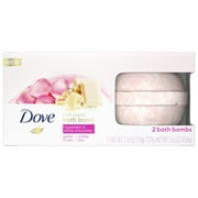 Dove Milk Swirls Bath Bombs, Rosewater & White Chocolate, 2 Ct, 2.8 Oz