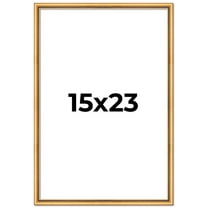 15x23 Frame Beaded Gold Solid Wood Picture Frame | 0.75 Inches Moulding Width | Liscio Oro