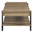 thumbnail image 6 of Hyssop 1-Shelf Wood Coffee Table with Wheels, Rustic Oak and Black, 6 of 10