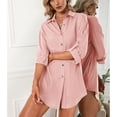 thumbnail image 3 of Robe-chemise à Poitrine Simple, Bouton Revers Femmes vers le Bas Chemise Décontractée Robe-Chemise Décontractée Femmes Design Révolutionnaire, 3 of 8
