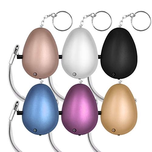 Alarma Personal de Sonido Seguro KOSIN Paquete de 6 140DB Llavero con Luces LED