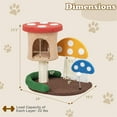 thumbnail image 3 of Pefilos 23" Cat Tree Tower with Sisal-Covered Scratching Post, 4-In-1 Mushroom Cat Condo with Padded Perch, for Small Spaces, Kittens, Multicolor, 3 of 8