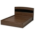 thumbnail image 2 of Baxton Studio Christopher Modern and Contemporary Rustic Walnut Brown Finished Wood Queen Size Platform Bed with Shelves, 2 of 7