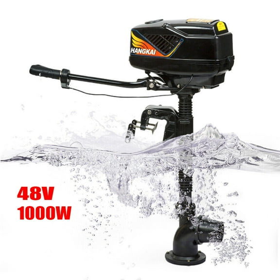Miumaeov 48V 1000w Electric Outboard Engine 4 HP 4.0jet Pump Tiller Control Brushless Motor 90° Rotatable Stand Electric Outboard Engine for Fishing Aquaculture Outdoor Adventures