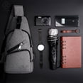 thumbnail image 5 of Luxtrada Men Belt Charging USB Port Chest Bag Fashion Multi-Function Waist Packs (Black), 5 of 8