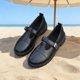 thumbnail image 4 of Mujeres Zapatos Negros Estilo Mary Jane T Correa Hebilla Sandalias, Sandalias de las Mujeres Cómodas Más Tamaño Tacón Grueso Primavera Verano, 4 of 9