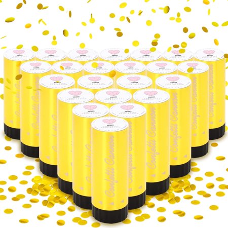 Confetti Cannon 24 Pack Small gold Confetti Poppers ideal for Weddings Birthdays Graduations Showers New Year s Eve Parties Fun Party Decorations