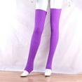 thumbnail image 3 of ManxiVoo Over The Knee Footless Socks for Women Thirty One Inch Length Knit Soft Thick Thigh High Design for Winter Wear Purple, 3 of 5
