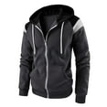 thumbnail image 2 of IROINNID Men's Hoodie Anorak Long Sleeve Solid Color Casual Sport Fitness Sweater Fleece Outwear & Jackets, 2 of 6