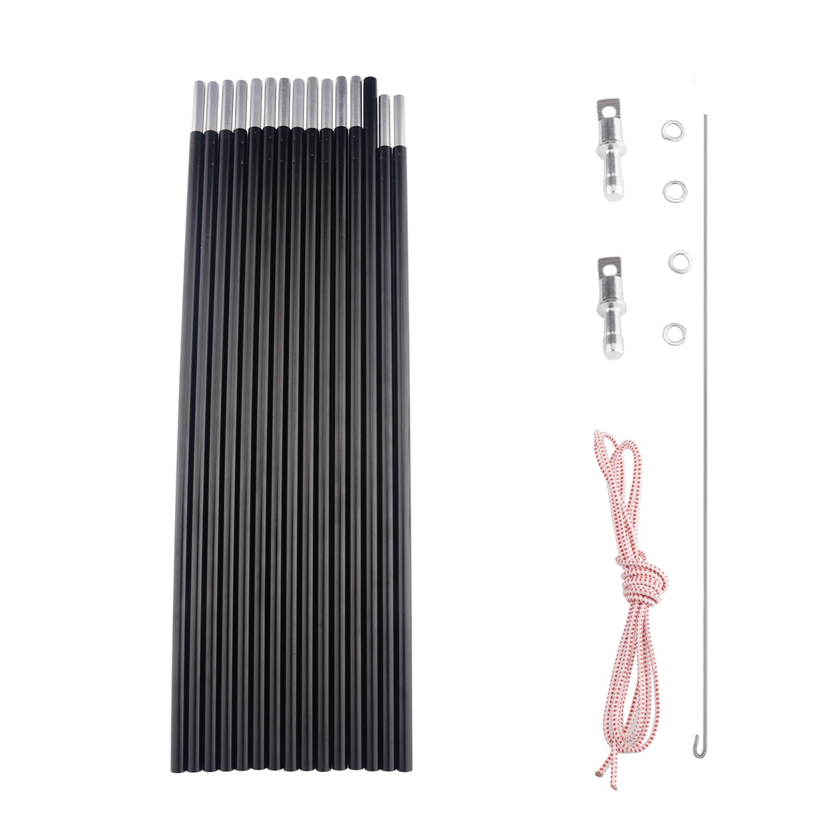 BRILLIANCE4U Tent Poles Replacement 3/8” 9.5mm, Black Aluminum Tent