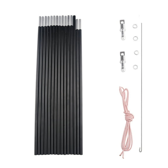 BRILLIANCE4U Tent Poles Replacement 3/8” 9.5mm, Black Aluminum Tent Pole, 20ft 1 Pole Pack