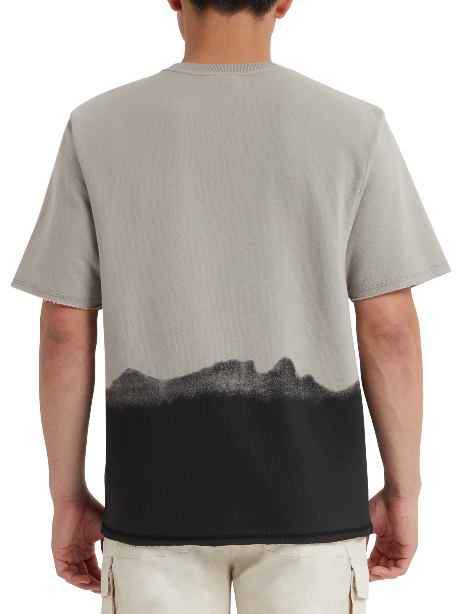 EPIC Studio Men's & Big Men's Dip Dye Short Sleeve French Terry Sweatshirt, Sizes S-3XL