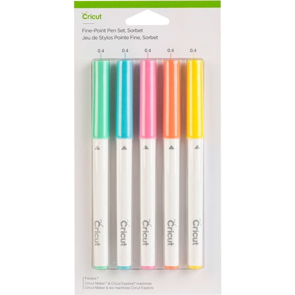 Cricut Extra Fine Point Pen Set 5/Pkg-Sorbet