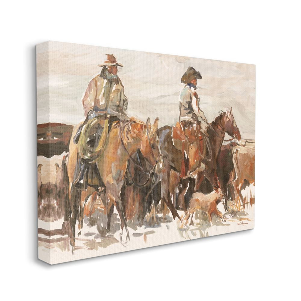 Wall Art Décor Ready to Hang Fighting Horses Picture on Stretched Canvas 