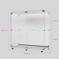 thumbnail image 6 of 2 Tiers Glass Display Cabinet with Bluetooth LED Light Strip, 2 Doors Floor Standing Curio Cabinet, Bookshelf for Collections, 6 of 16