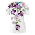 thumbnail image 3 of IROINNID Summer Large Size Tops For Women Loose Round Neck Printing Blouse Short Sleeve Tops, 3 of 4